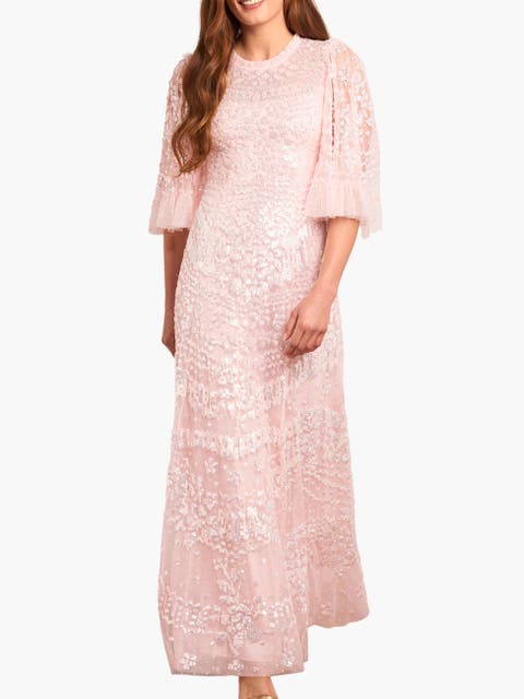 Anais Sequin 3/4 Sleeve Maxi Gown