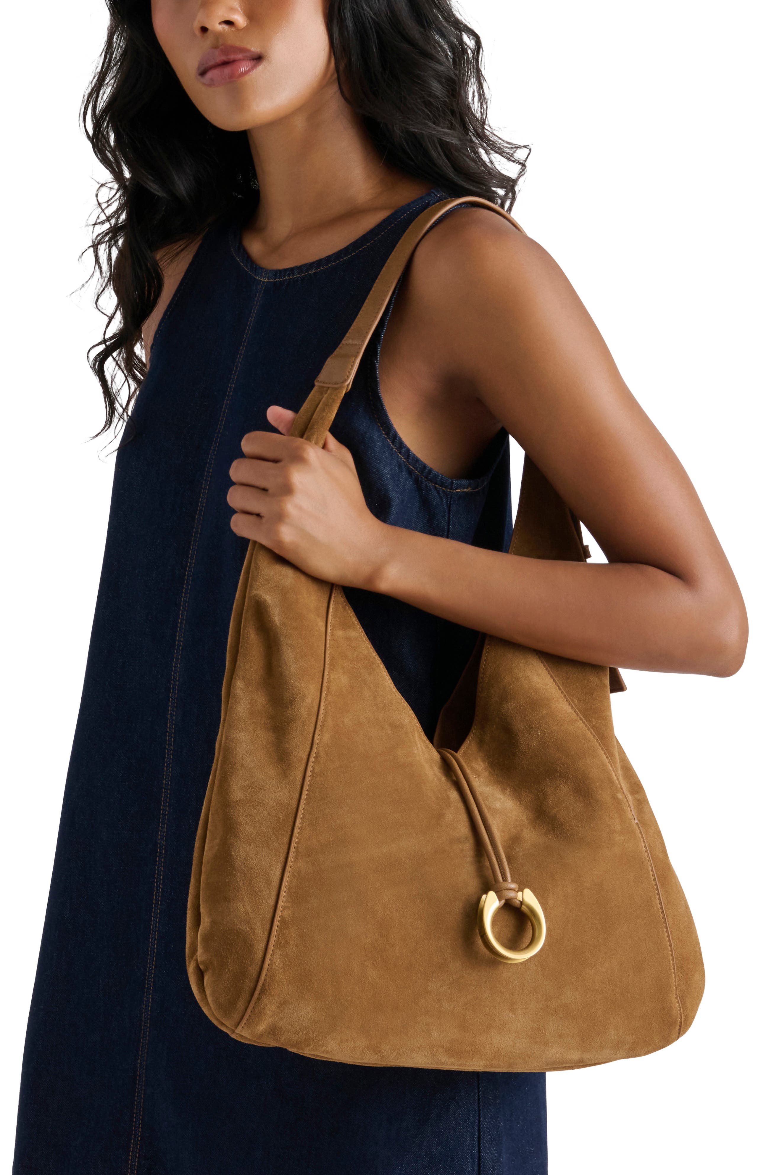 Mercer Leather Shoulder Bag, Alternate, color, PECAN SUEDE