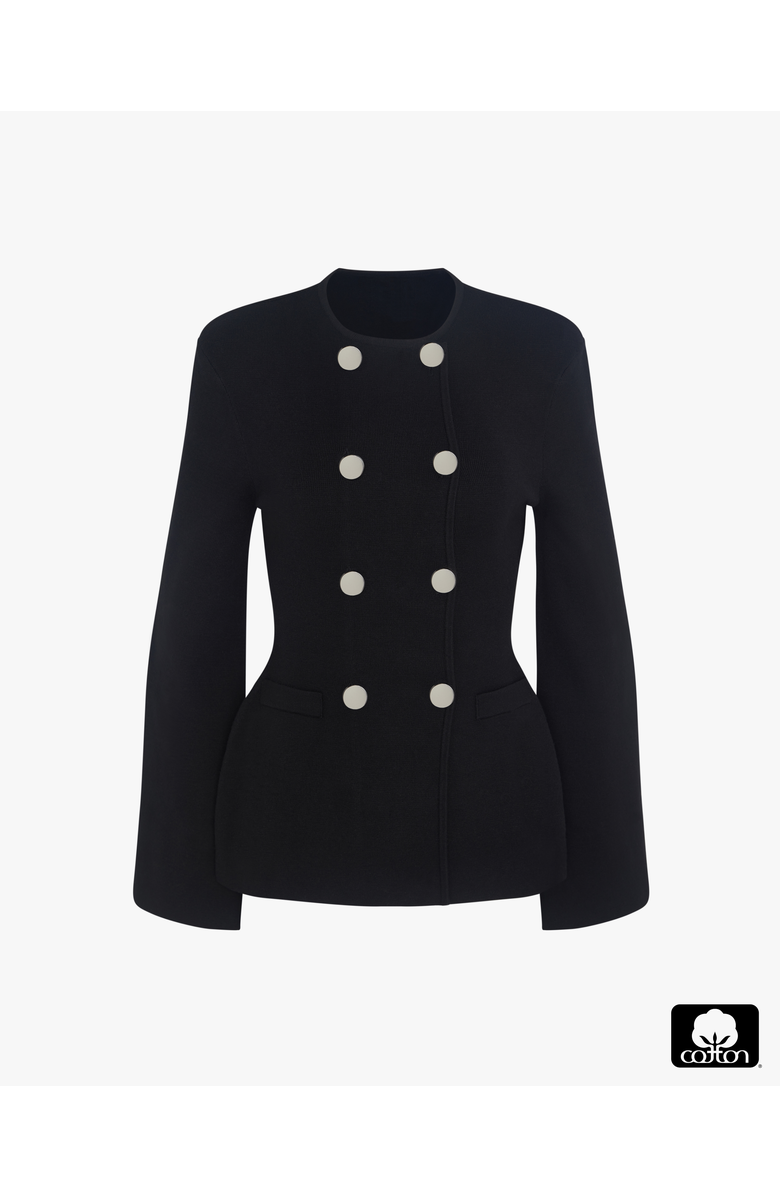 WeWoreWhat Cinched Waist Peplum Sweater, Alternate, color, Black