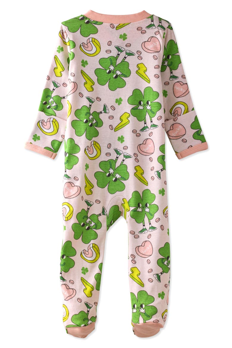Scout Organic Cotton Footie, Alternate, color, HAPPY GO LUCKY
