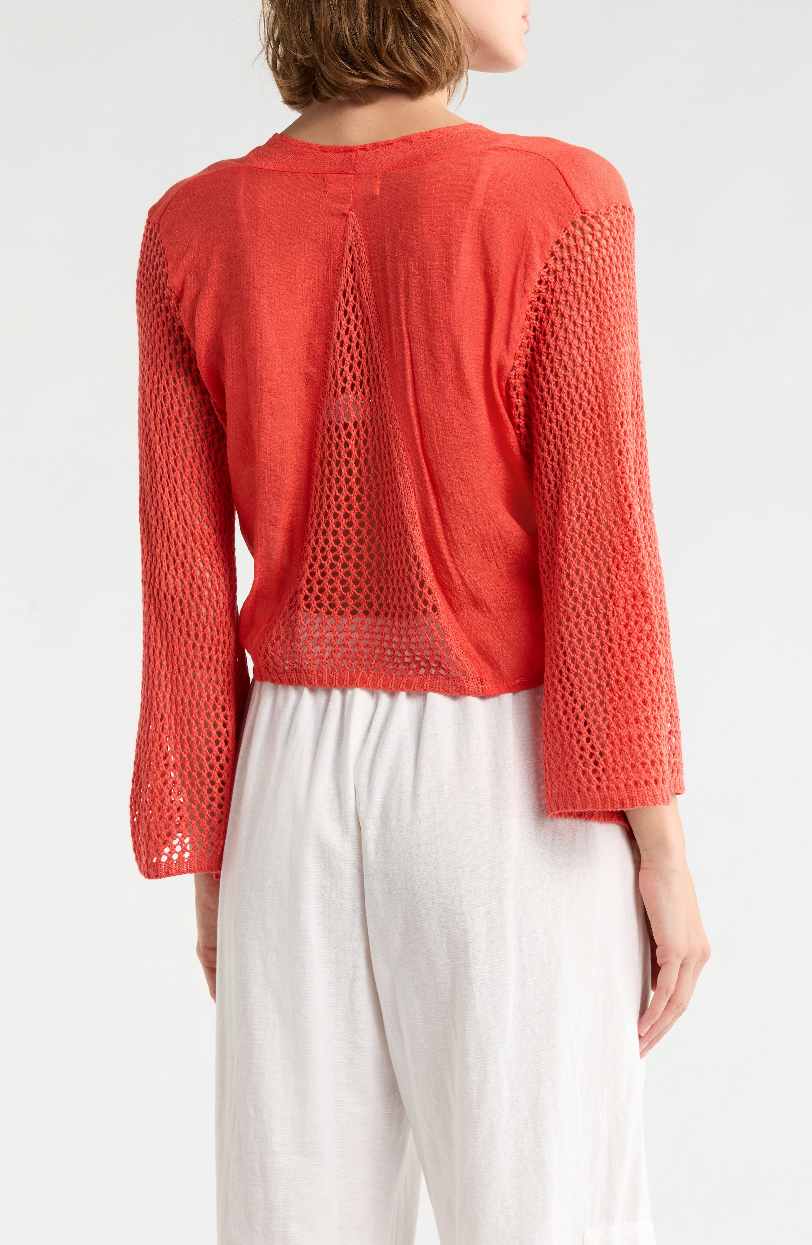 Tie Front Bell Sleeve Cover-Up Top - image 4