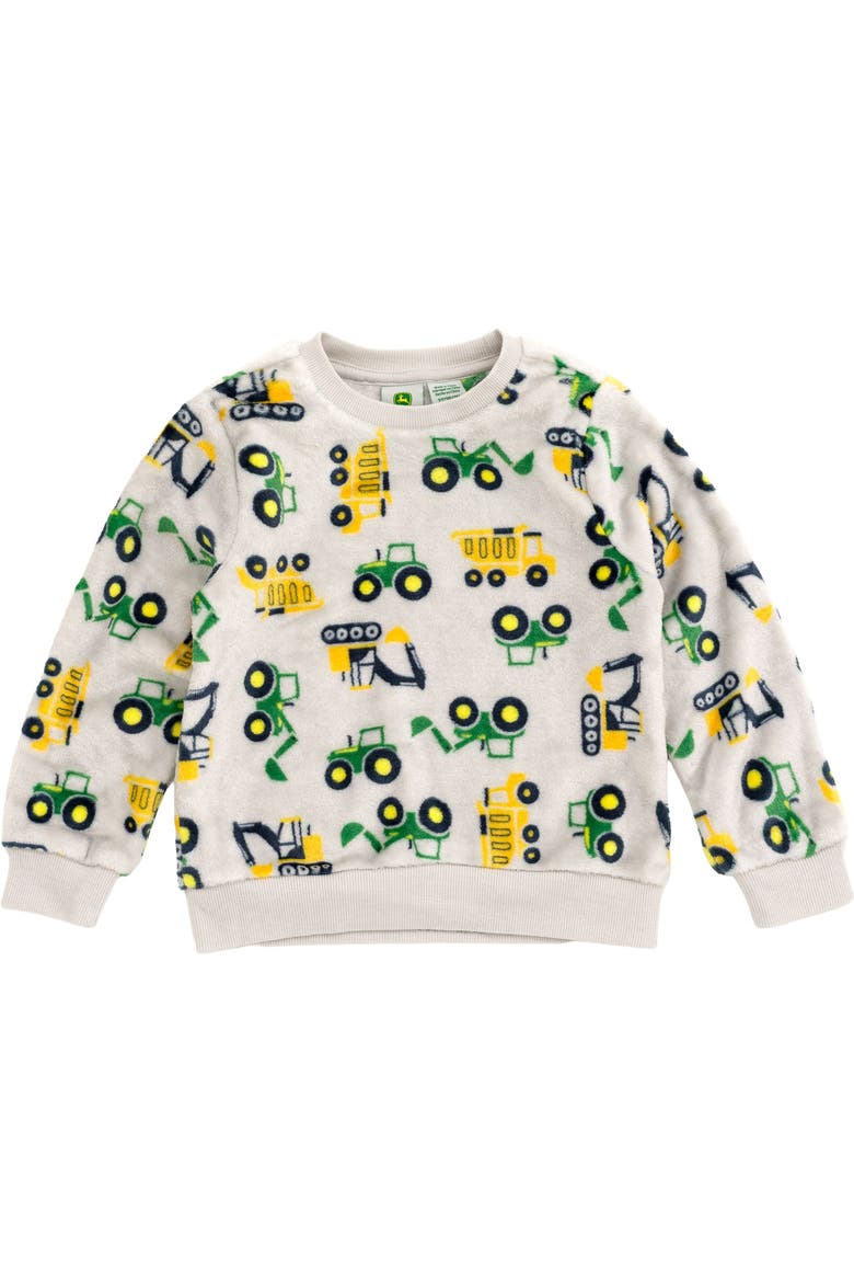 2-Piece Fleece Sweatshirt and Pants Set, Alternate, color, Gray Tractors
