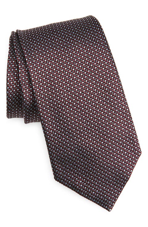 Geometric Silk Jacquard Tie