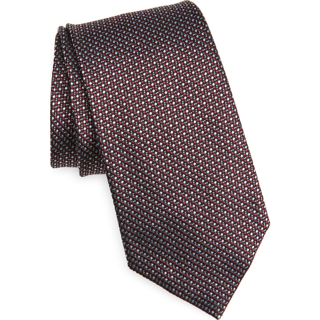 Zegna Ties Geometric Silk Jacquard Tie In Red