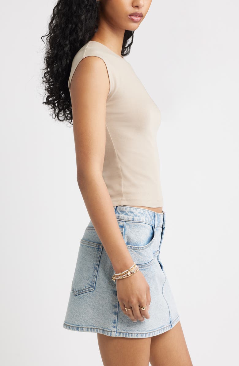 BP. Rib Cap Sleeve T-Shirt, Alternate, color, Tan Savannah