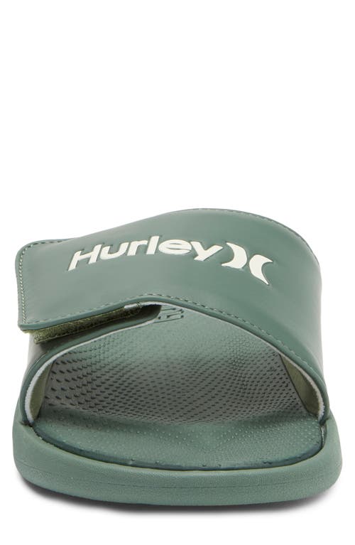 Hurley Logo Slide Sandal In Olive/khaki