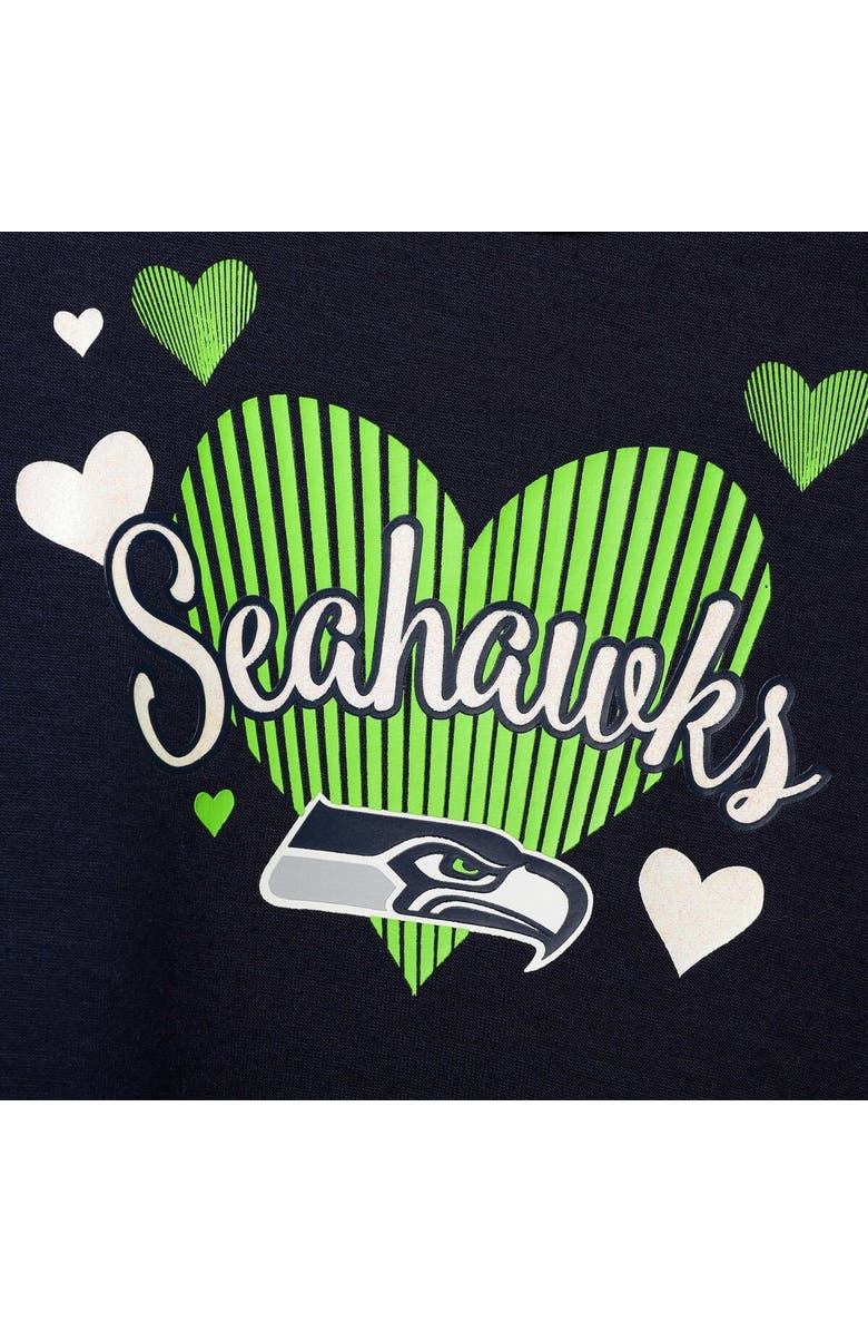 Outerstuff Girls Preschool College Navy Seattle Seahawks All Hearts Jersey Tri-Blend Dress, Alternate, color,