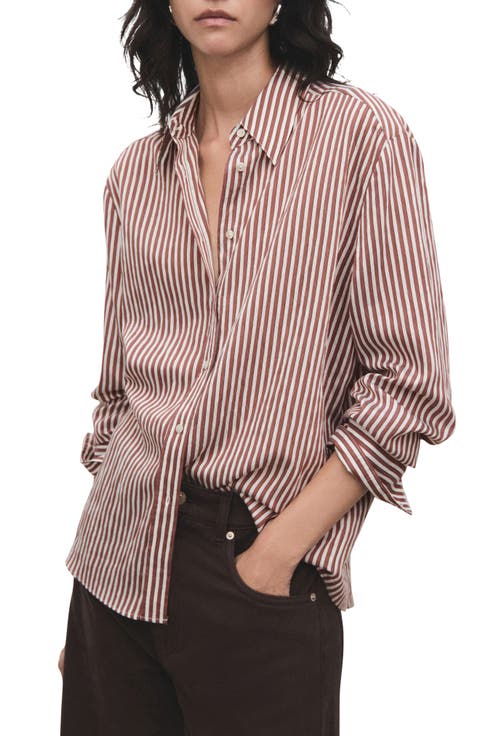 Stripe Button-Up Shirt (Regular & Plus)