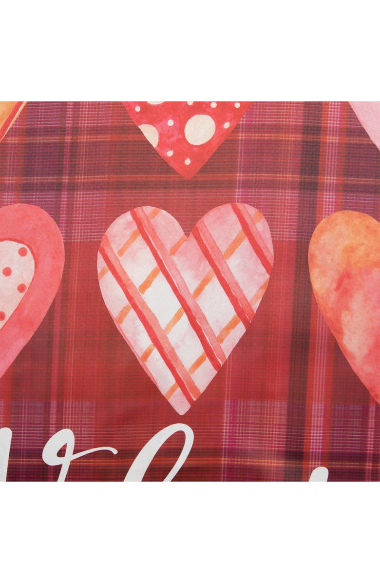 Northlight Be My Valentine Plaid and Heart Outdoor House Flag 28" x 40", Alternate, color, Red