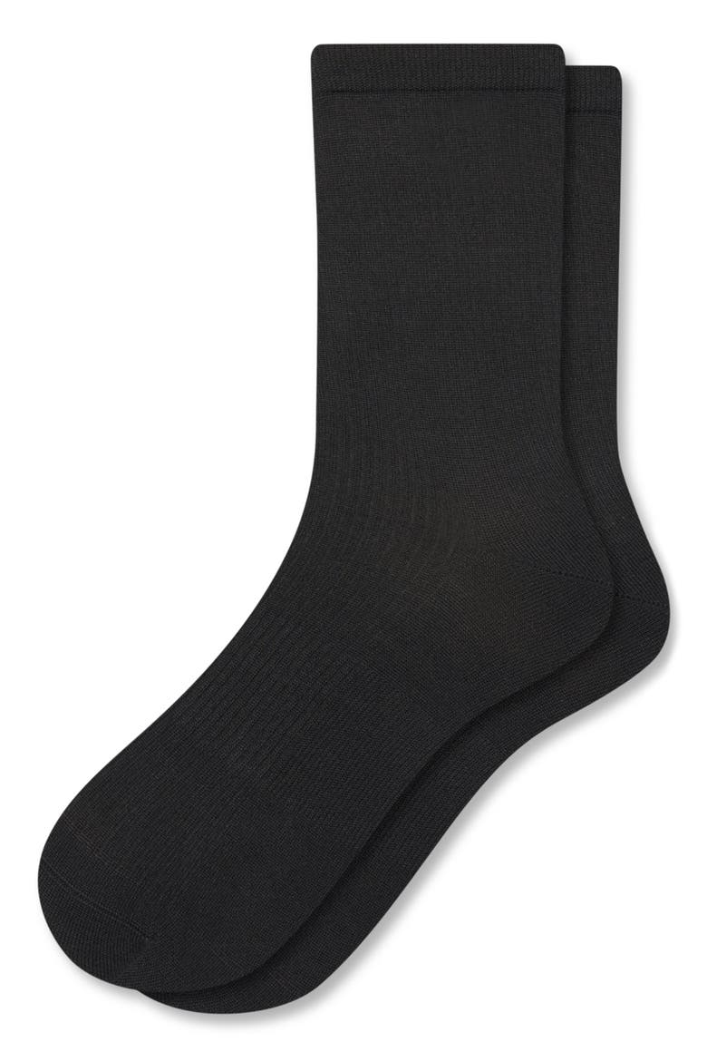 Featherweight Rib Quarter Socks, Alternate, color, BLACK
