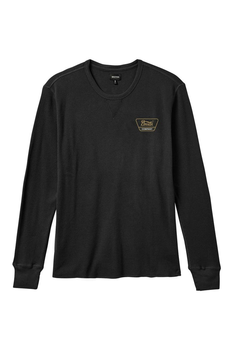 Linwood Long Sleeve Thermal Cotton Graphic T-Shirt, Main, color, BLACK/ WASHED COPPER/ WASHED