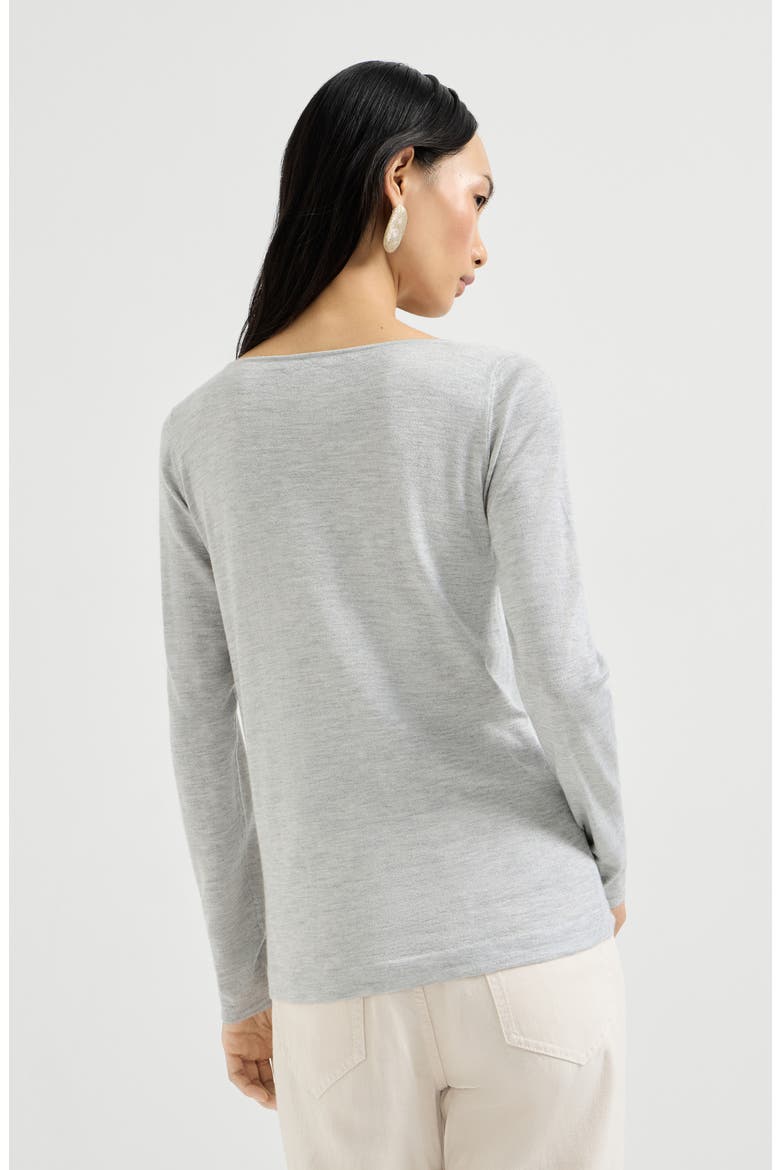 Cashmere and silk Sparkling sweater, Alternate, color, Pebble