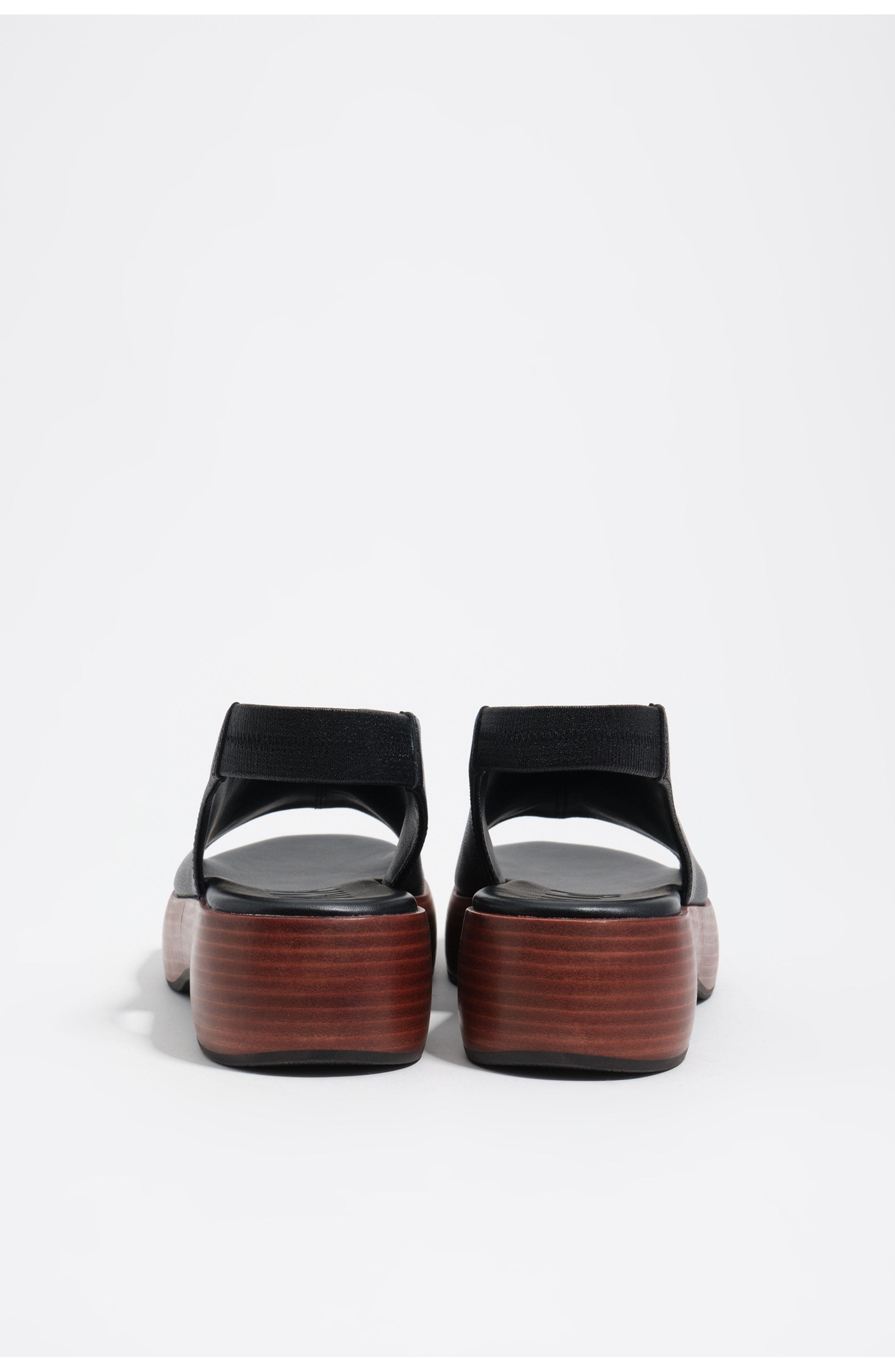 Closed-Toe Platform Sandals, Alternate, color, BLACK