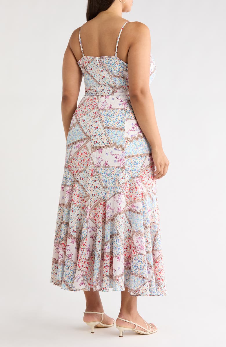 SUGARLIPS Minzi Floral Print Pleated Sleeveless Midi Dress, Alternate, color, Lavender-Multi