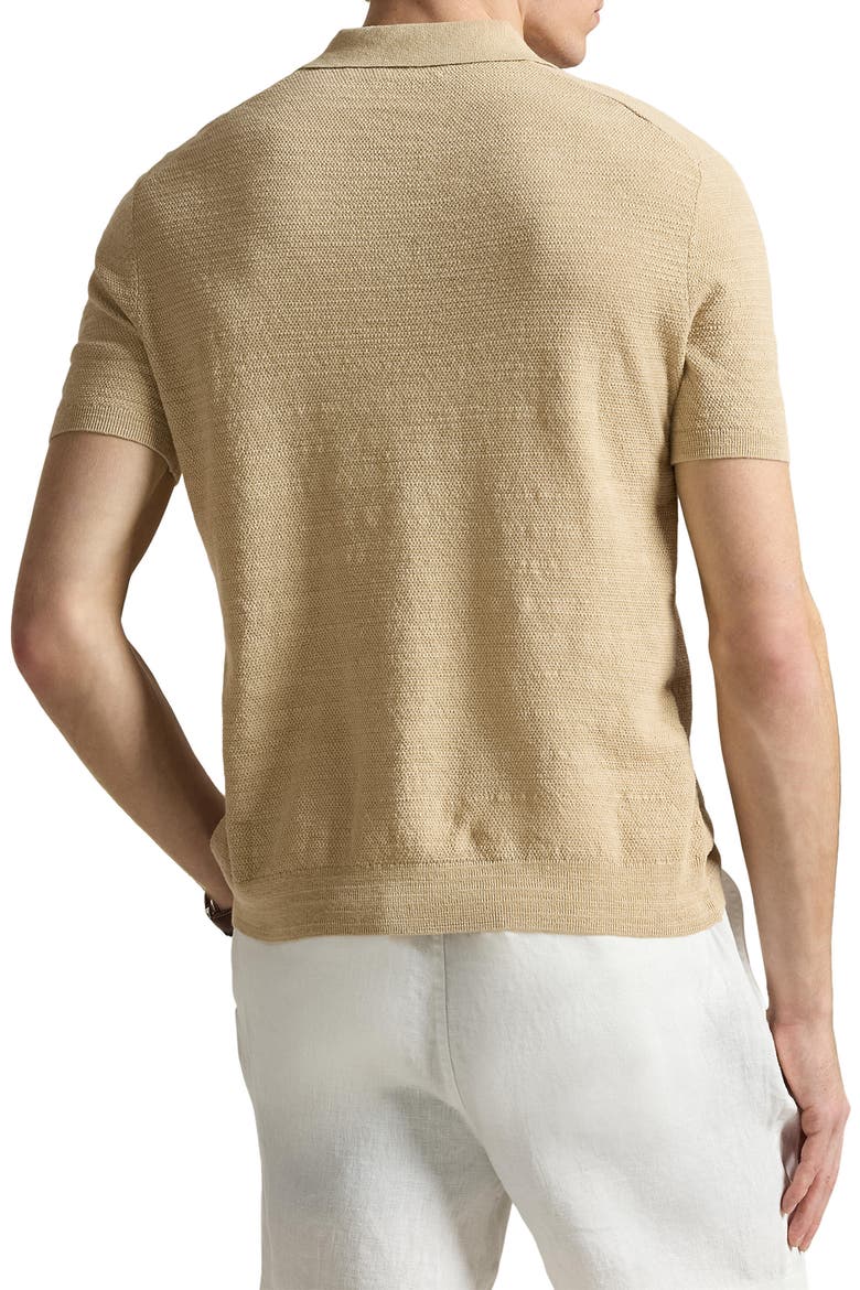 Textured Seed Stitch Cotton & Linen Polo (Men) | Nordstrom
