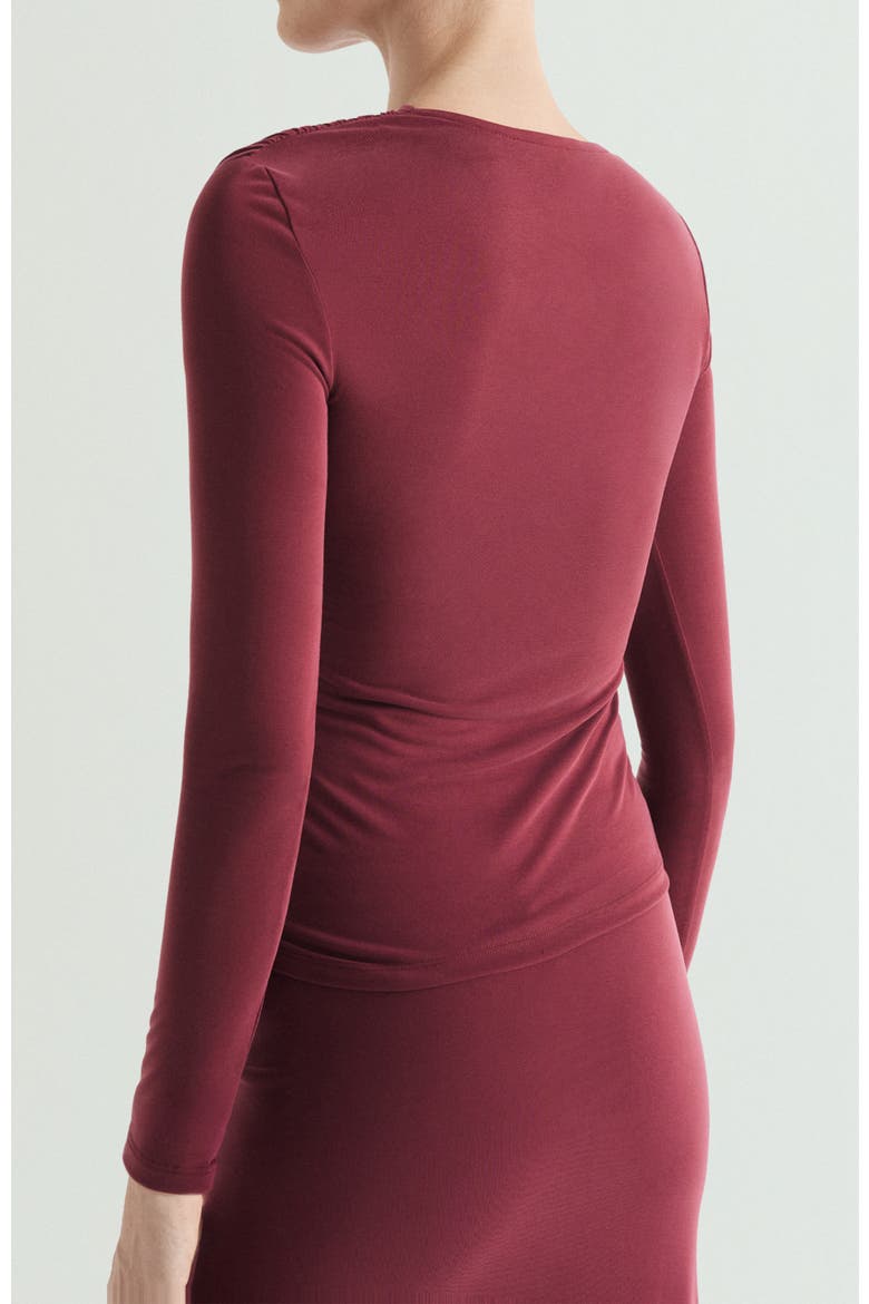 Asymmetrical Fluid T-Shirt, Alternate, color, Cherry