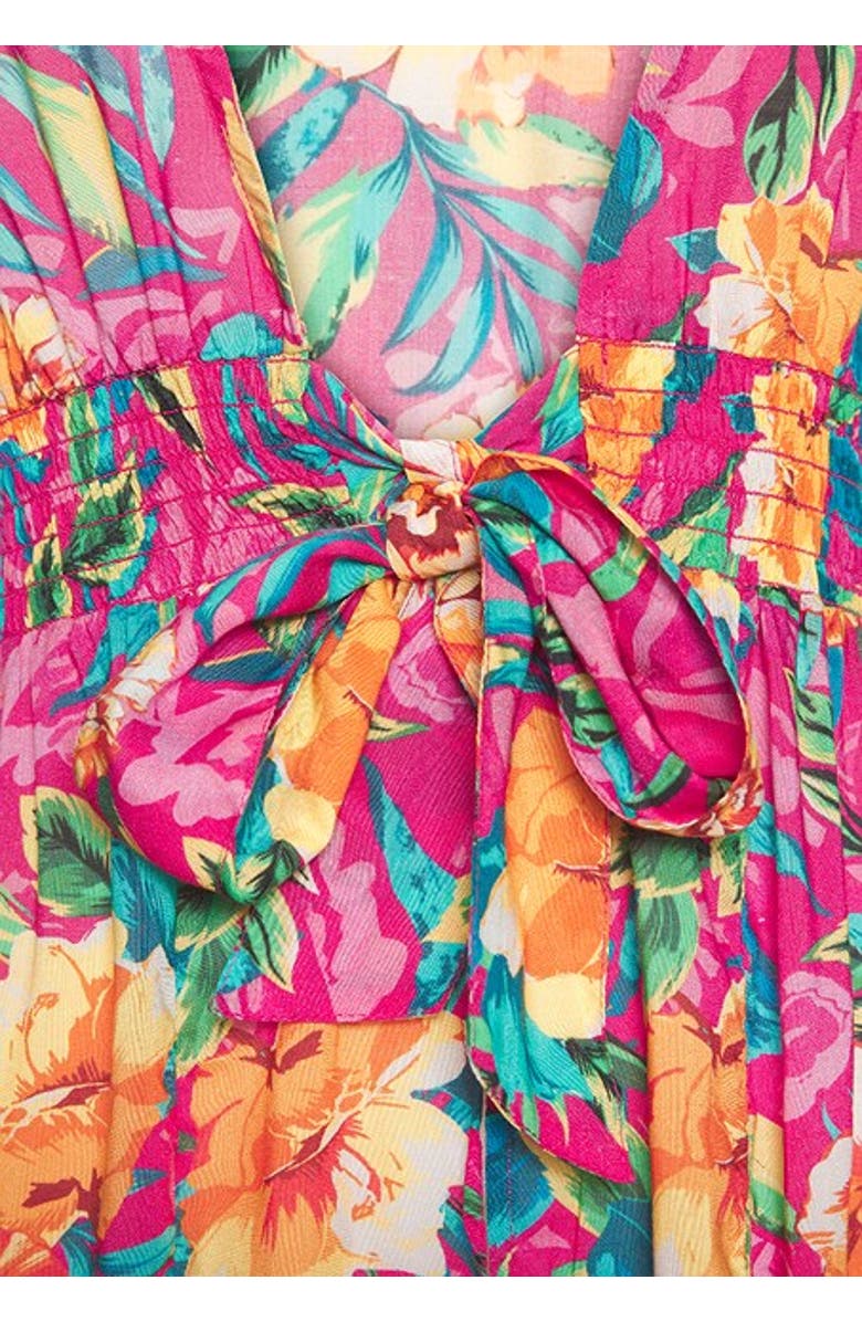 LASCANA Women's Floral Flounce Hem Cover Up, Alternate, color, Pink-Printed