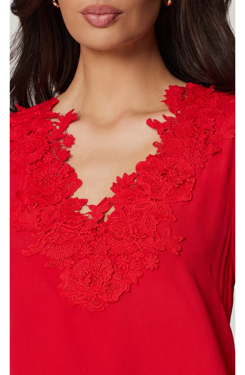 Generation Love Adiha Lace Combo Blouse, Alternate, color, Cherry