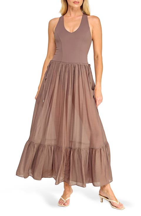 Fit & Flare Tiered Maxi Dress