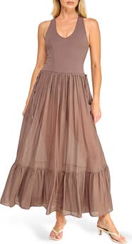 Socialite Fit & Flare Tiered Maxi Dress