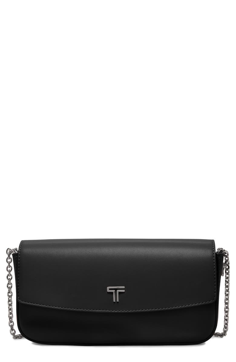 TUMI Belden Leather Wallet on a Chain, Main, color, Black/ Gunmetal
