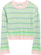Cotton Emporium Kids' Stripe Pointelle Sweater