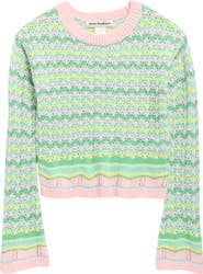 Cotton Emporium Kids' Stripe Pointelle Sweater
