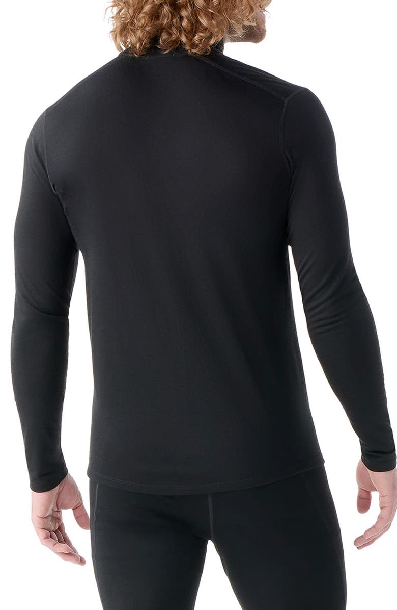 Smartwool Classic All Season Merino Wool Blend Quarter Zip Base Layer, Alternate, color, Black