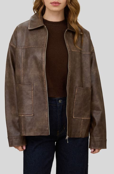 Oversize Faux Leather Jacket