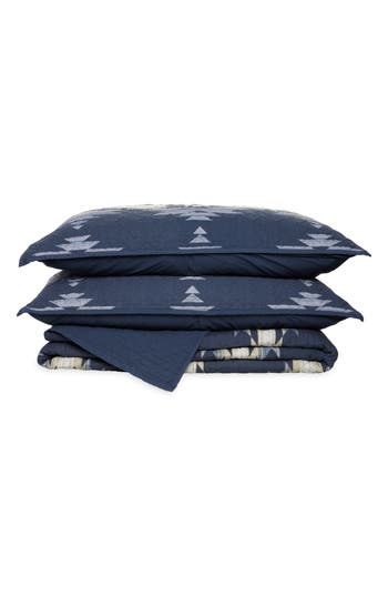 Pendleton Moonlit Mesa Cotton Coverlet & Sham Set In Navy