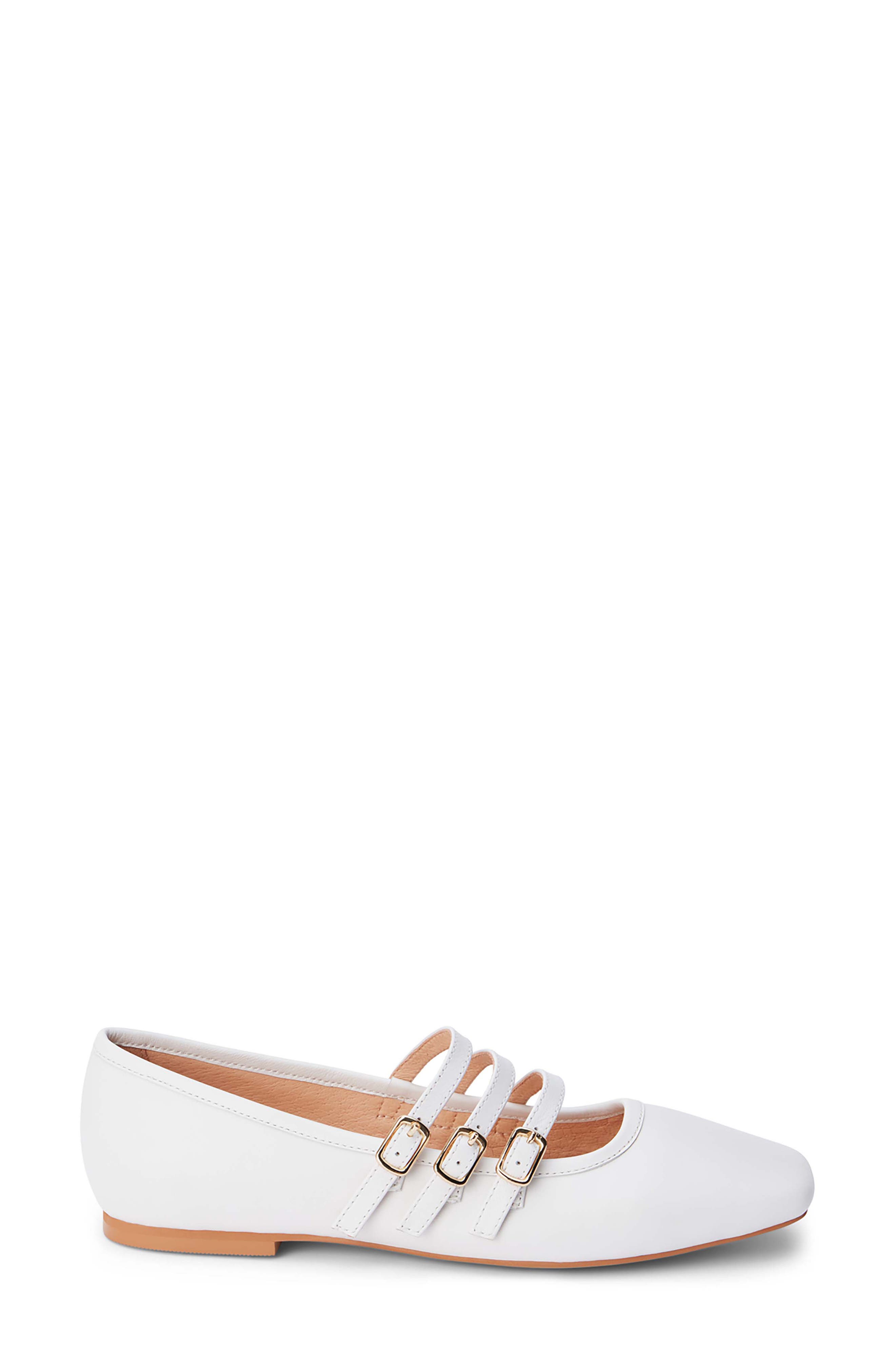Matisse Nova Strappy Ballet Flat, Alternate, color, White