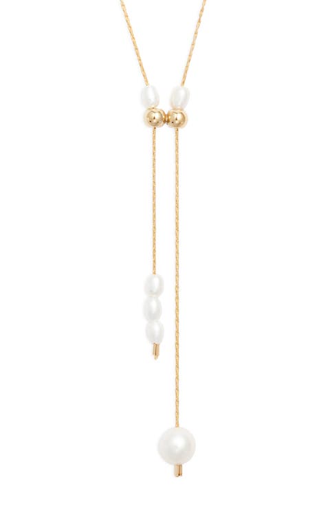 Zara Freshwater Pearl Lariat Necklace
