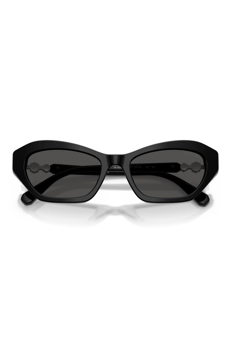 54mm Cat Eye Sunglasses, Alternate, color, BLACK / DARK GREY