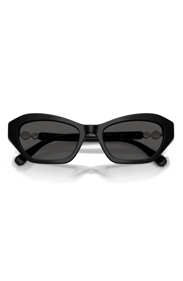 Swarovski 54mm Cat Eye Sunglasses, Alternate, color, Black / Dark Grey