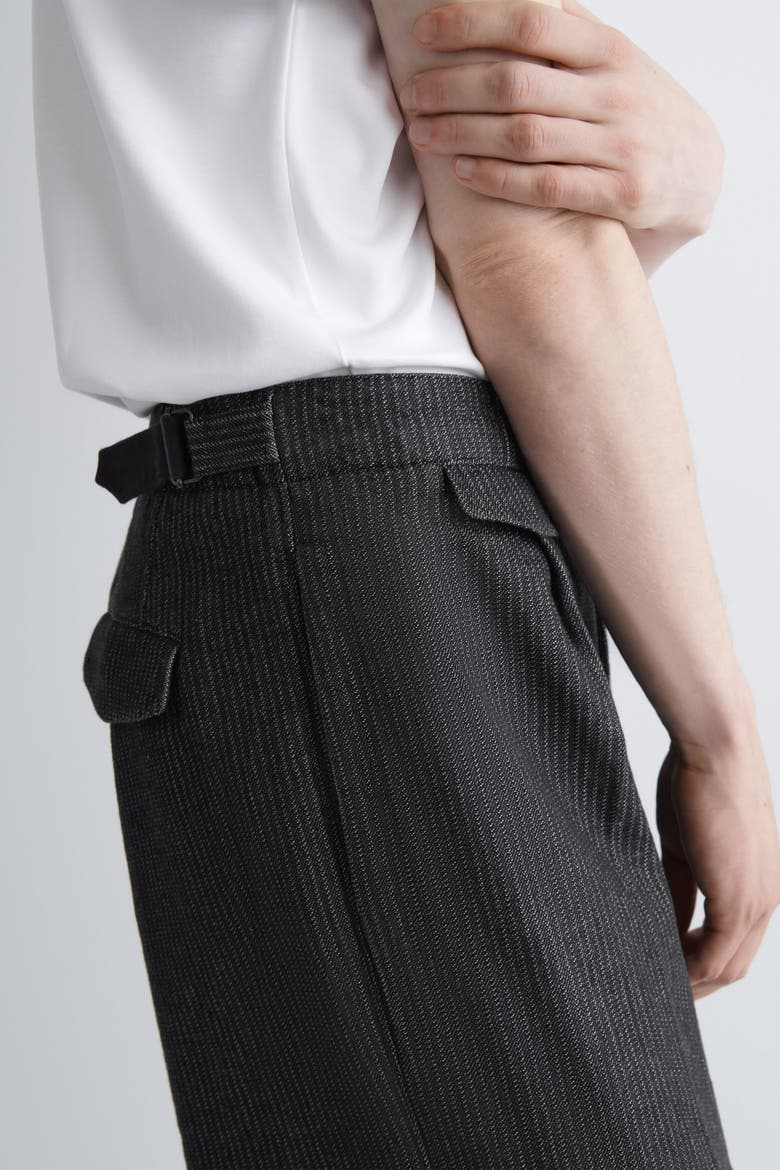 Pinstriped Denim Relaxed-Fit Wide-Leg Pants, Alternate, color, BLACK / PINSTRIPED