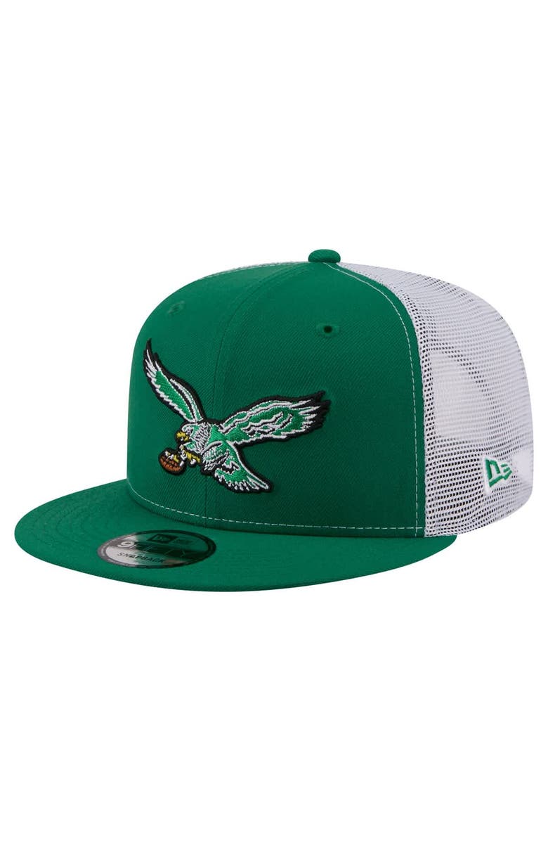 New Era Men's New Era Kelly Green Philadelphia Eagles Core Team 9FIFTY Trucker Snapback Hat, Main, color, Kelly Green