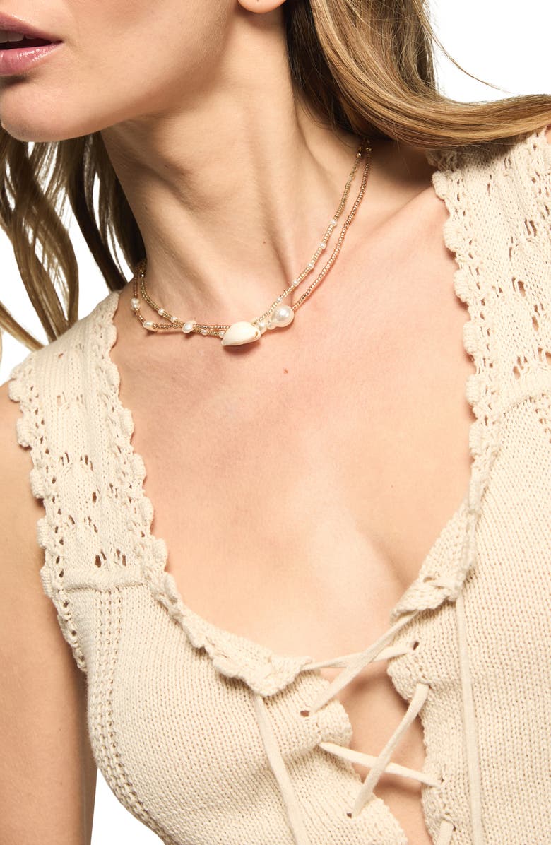 Lucky Brand Festival Lace-Up Knit Vest, Alternate, color, Straw Heather