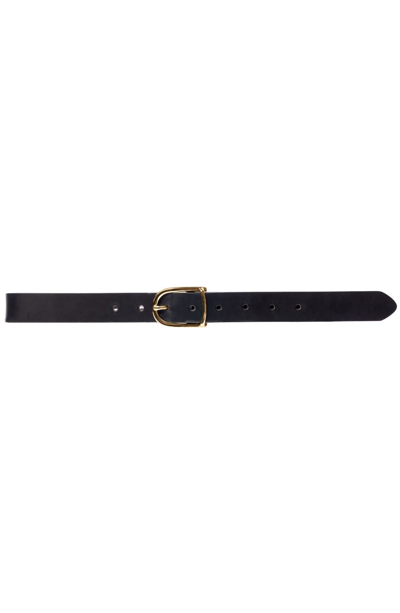 BLACK SUEDE STUDIO Frame Belt, Main, color, Black Leather / Gold