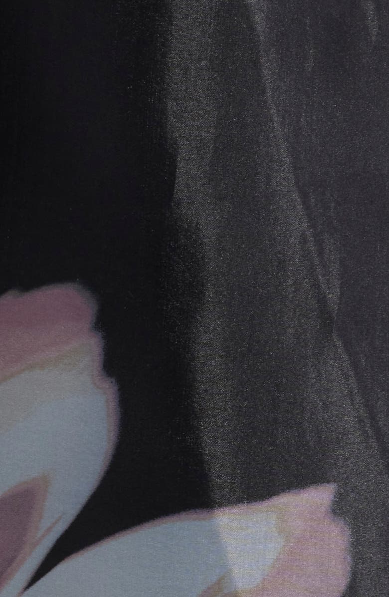 Anne Klein Floral Print Long Sleeve Organza Midi Shirtdress, Alternate, color, 