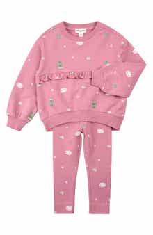 MILES THE LABEL Art Class Ruffle Sweatshirt & Leggings Set