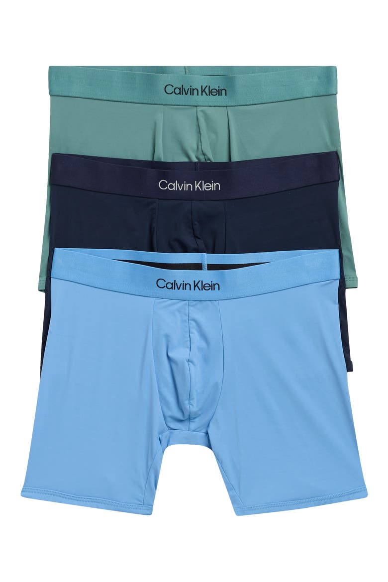 3-Pack Stretch Contour Pouch Boxer Briefs, Main, color, SAGE GREEN/ SHORELINE/ SL BLUE