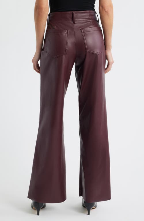 City Blues Pintuck Faux Leather Wide Leg Pants In Purple