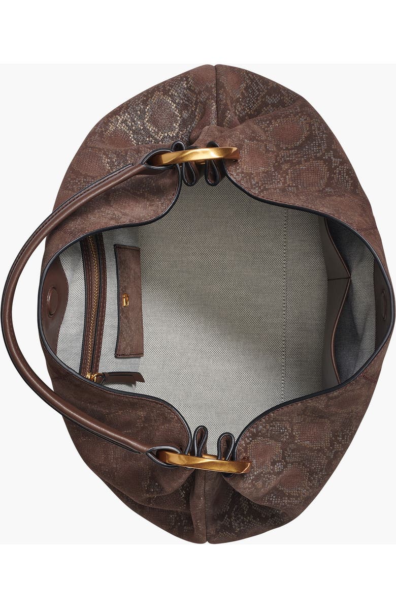 Donna Karan New York Glenwood Python Suede Shoulder, Alternate, color, Brown Multi