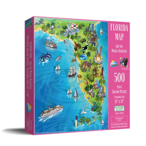 Florida Map 500 piece Jigsaw Puzzle for Adults