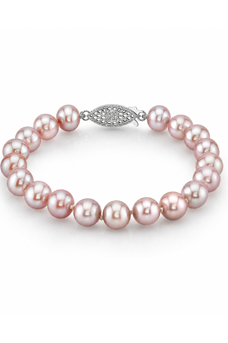 8.0-8.5mm Pink Freshwater Pearl Bracelet - Premier AAAA Quality, Main, color, Pink Pearls