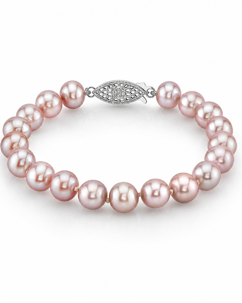 8.0-8.5mm Pink Freshwater Pearl Bracelet - Premier AAAA Quality