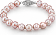 The Pearl Source 8.0-8.5mm Pink Freshwater Pearl Bracelet - Premier AAAA Quality