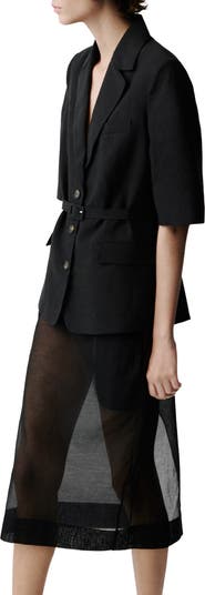Argelia Short Sleeve Belted Blazer
