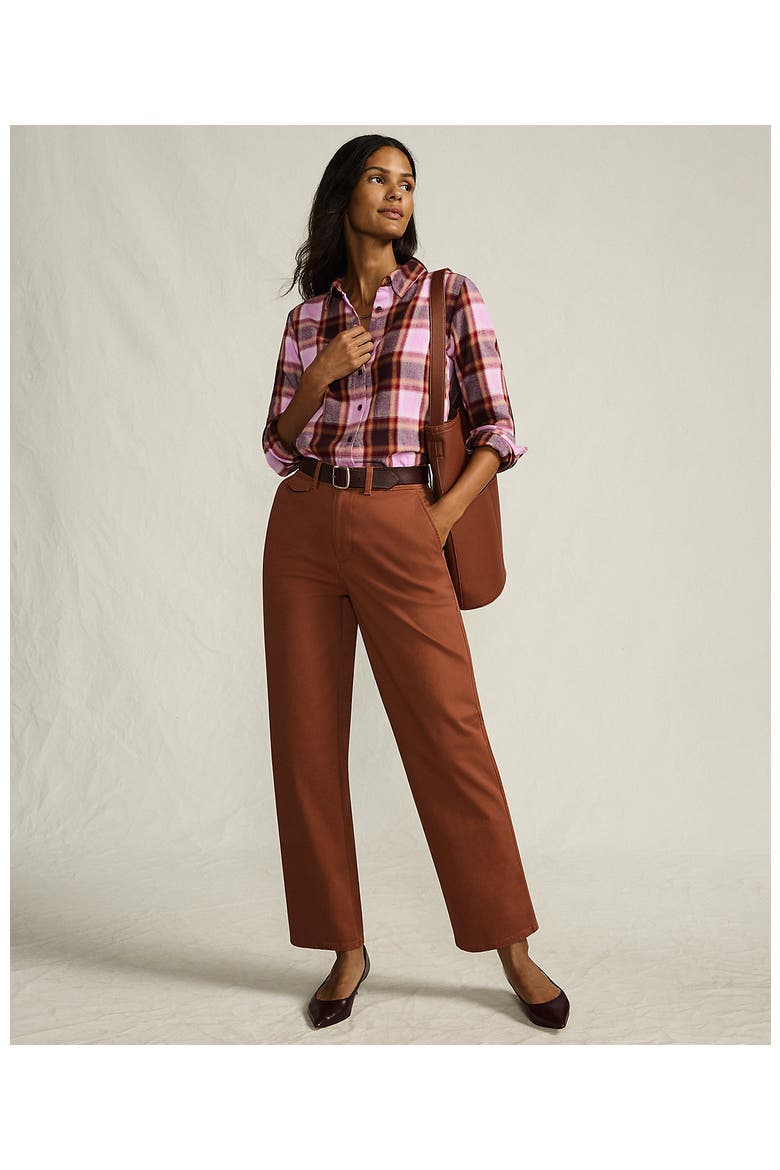 Chino High Rise Rail Straight Leg Pants, Alternate, color, Rich Ginger Brown