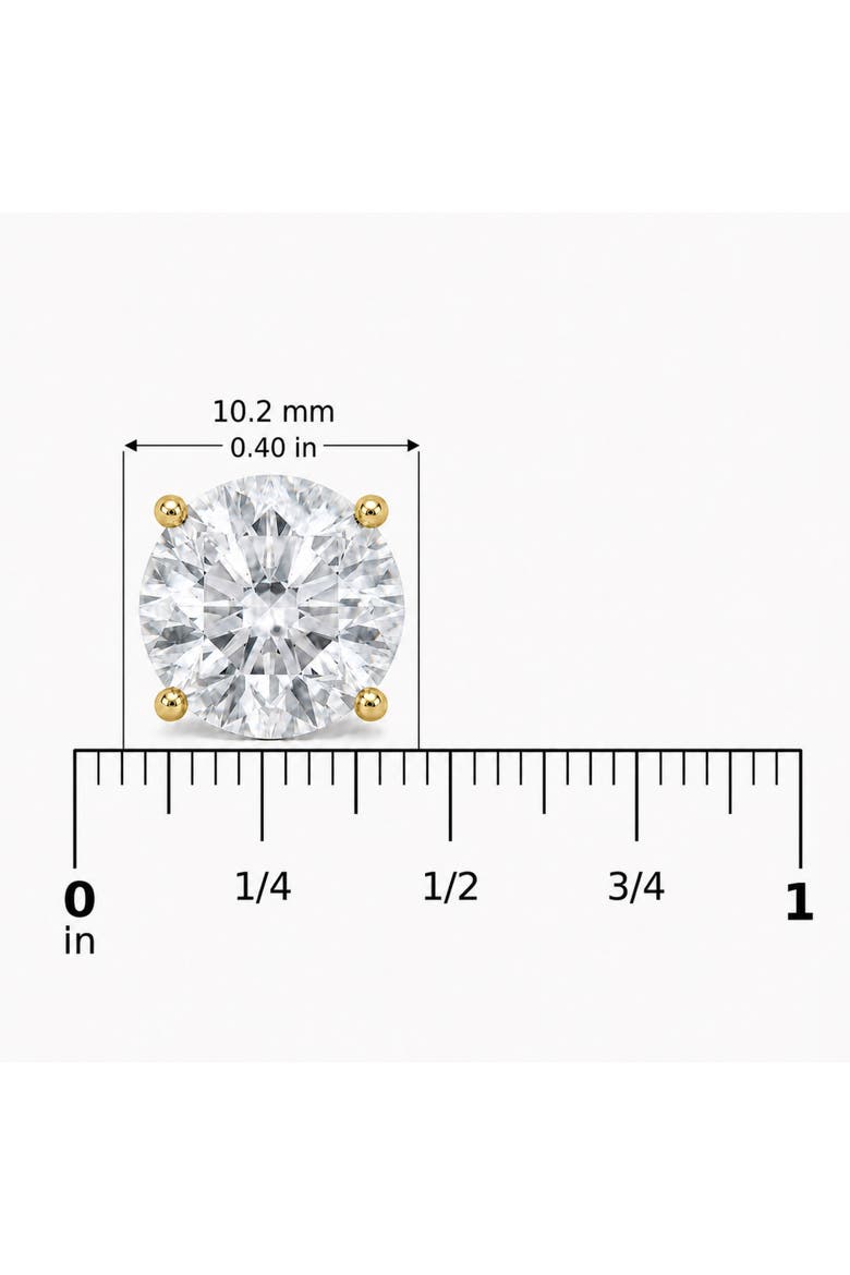 14K Gold 8.00 Cttw Lab Grown Diamond Solitaire Stud Earrings, Alternate, color, Yellow Gold